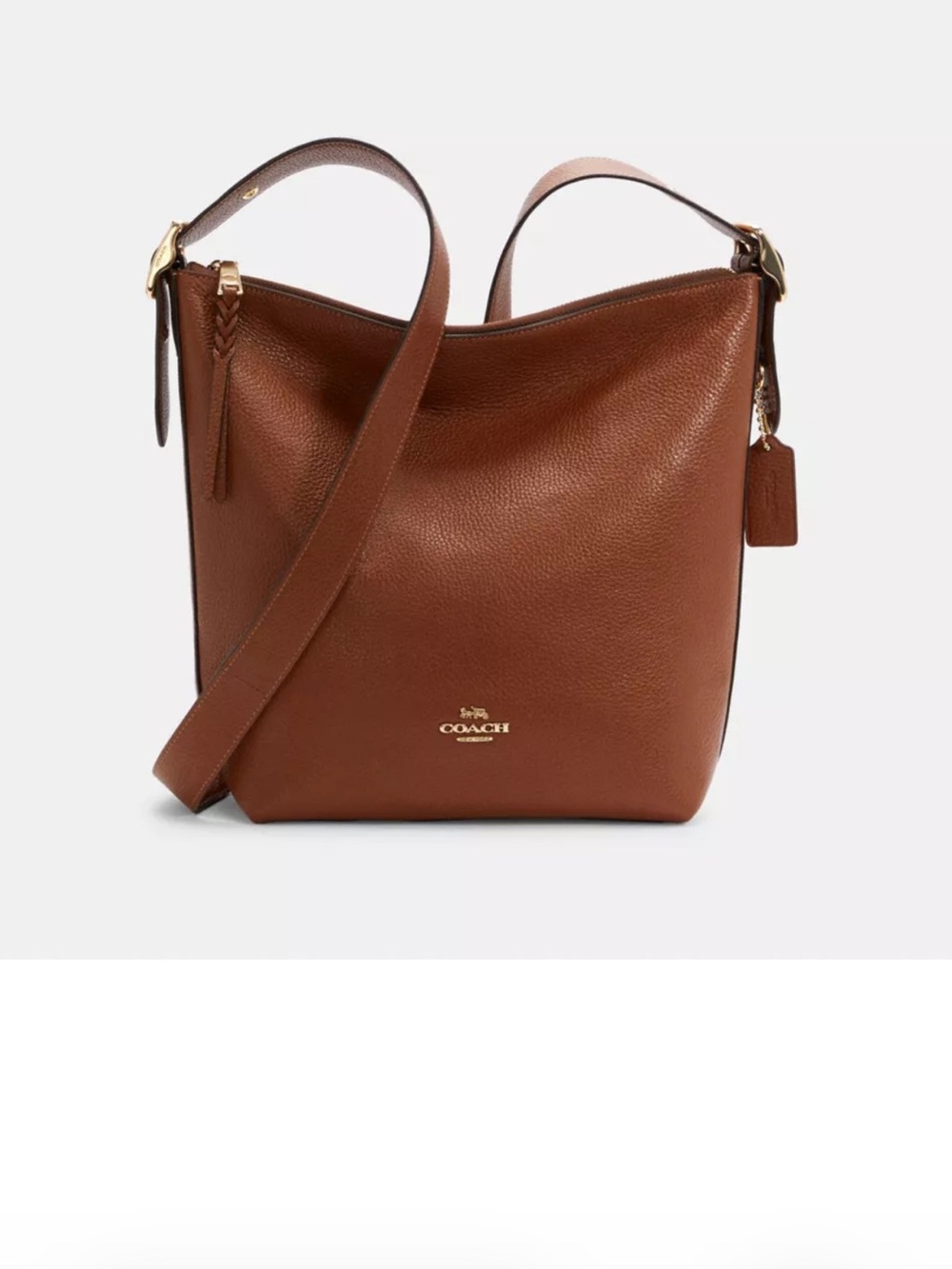 Authentic COACH Pebbled Leather Bag with Gold Accents